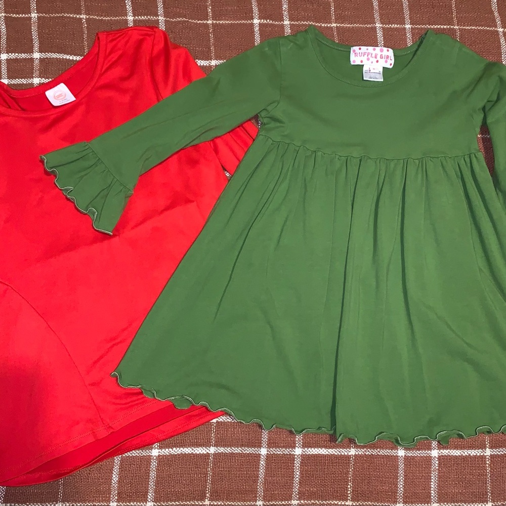 Like new worn once ruffle girl and wonder nation long sleeve tees size 6